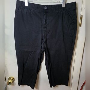 C J Banks Black Chino Capris Plus Size 18W, Inseam 20"